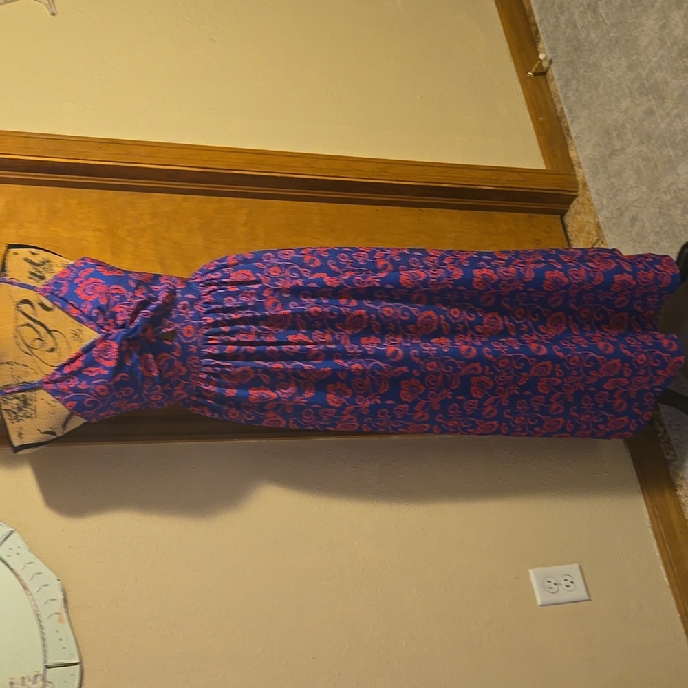 Cupshe Blue and Pink Maxi Dress Tye Back